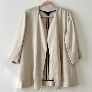 Donna Karan 100% Linen Beige Modern Icons Collection Jacket